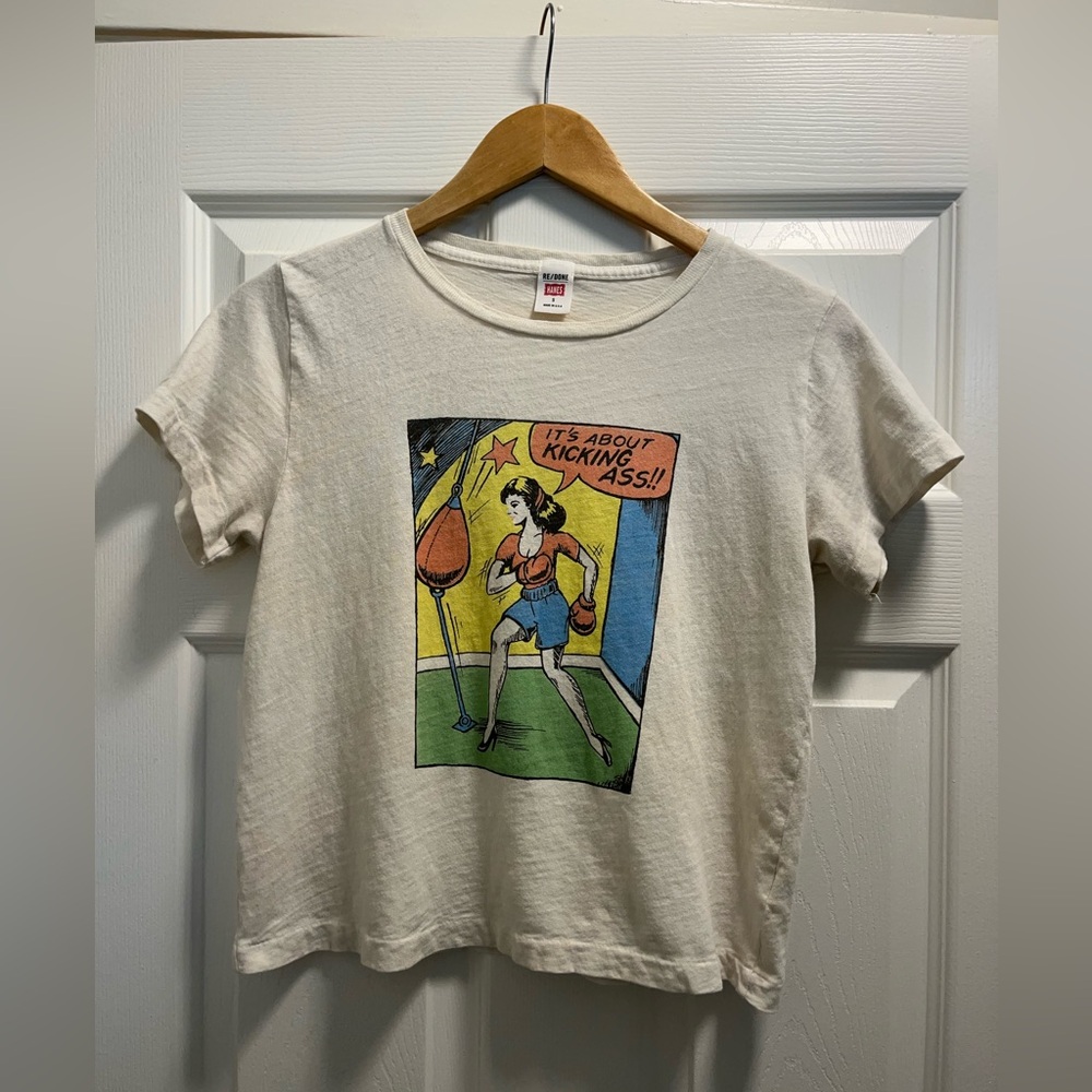 RE/DONE x Hanes Classic "Kick Ass" Tee - Picture 2 of 7